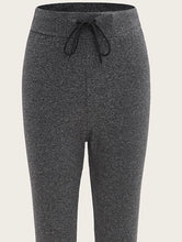 Load image into Gallery viewer, Gray drawstring workout leggings
