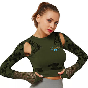 Xclusivelyfit Green Camo crop top